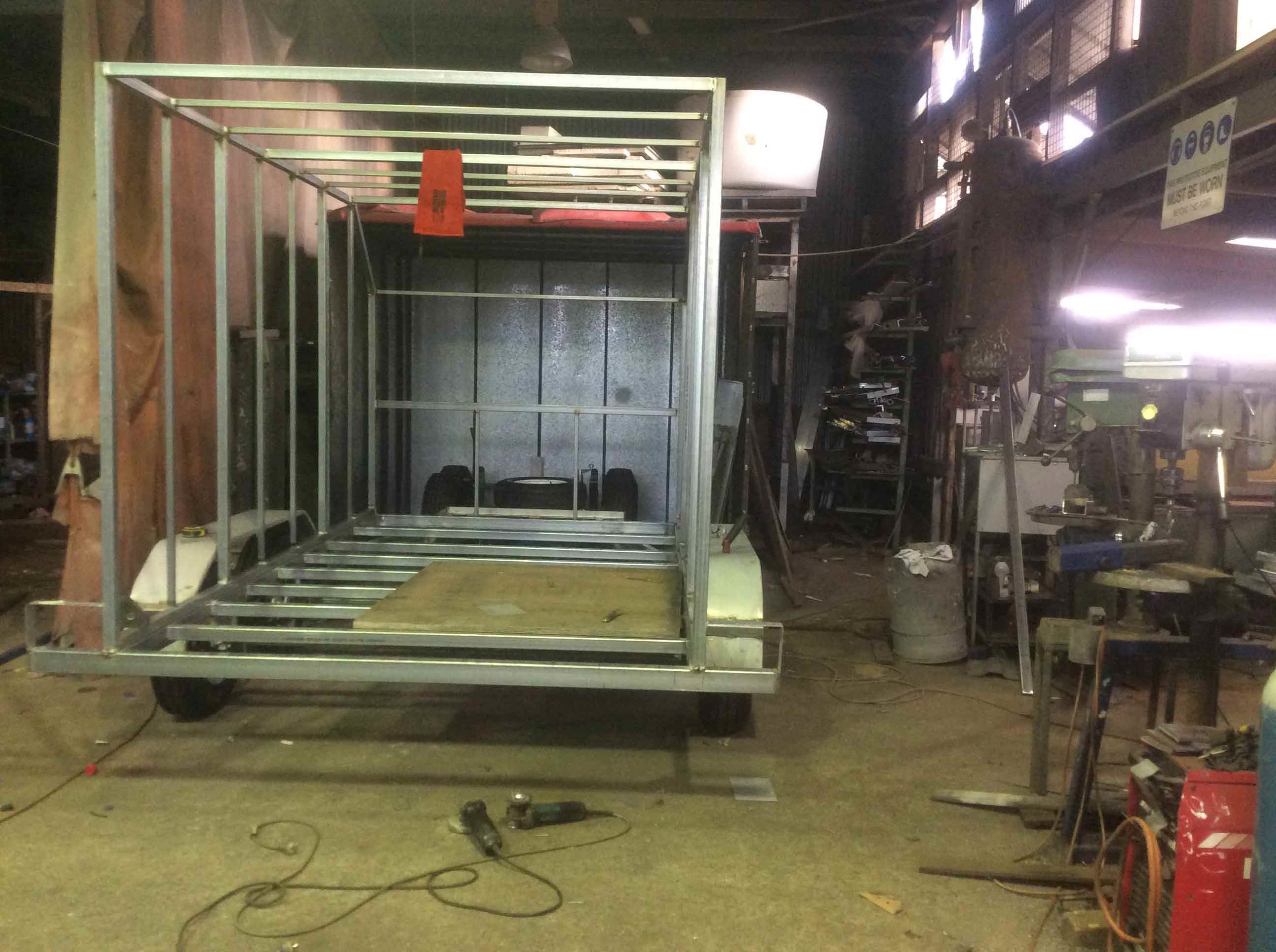 Rear View of a Custom Truck in a Shop — Trailers and Truck Bodies in